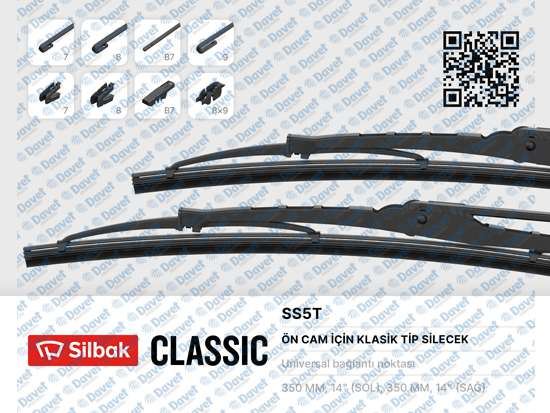 SILBAK SS5T Silecek Supurgesi 340mm M124-Skoda-Anadol-As250-400-900-Tm.